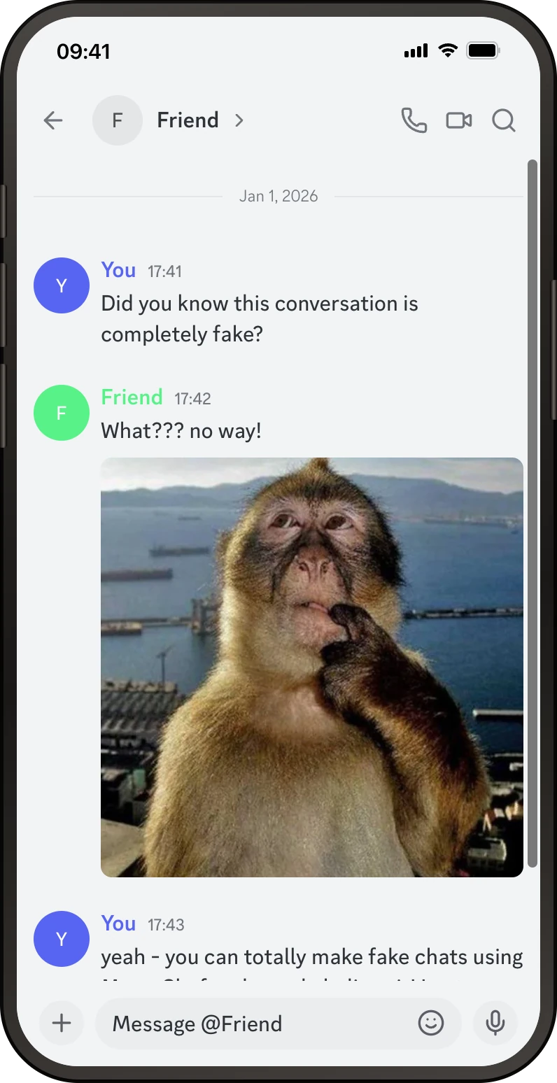 Discord fake chat screenshot preview made in MemeChef