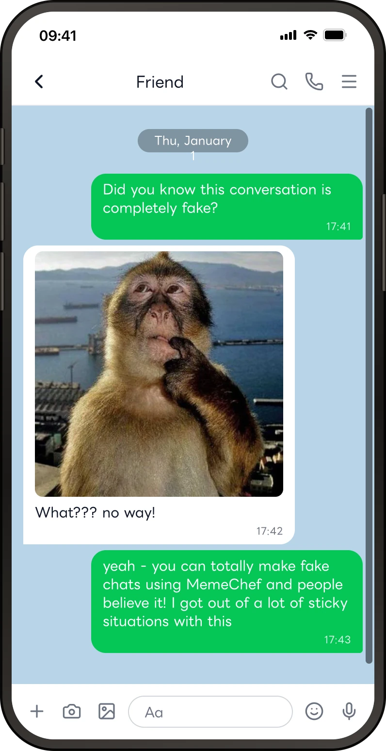 LINE fake chat screenshot preview made in MemeChef