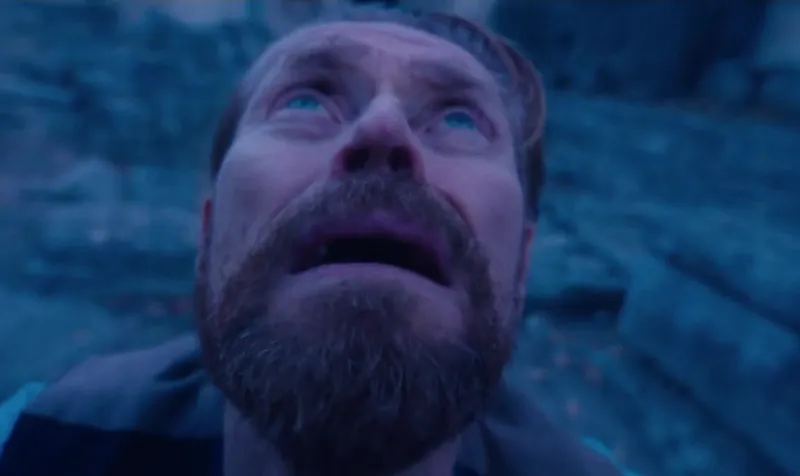 The original Willem Dafoe looking up meme template, before MemeChef cooked anyone into it
